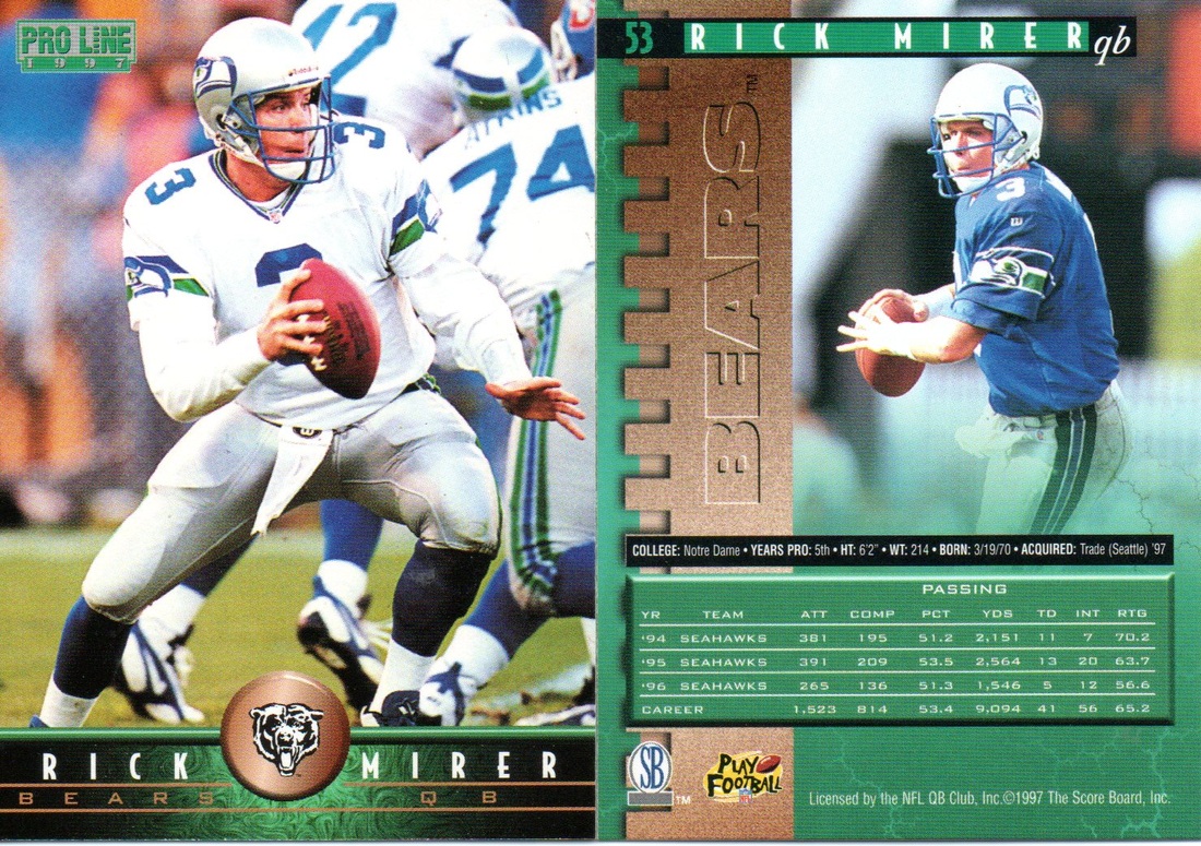 Warren Moon - Seattle Seahawks - 1997 Collectors Edge Advantage Silver Card  #156 - Dragon Sports