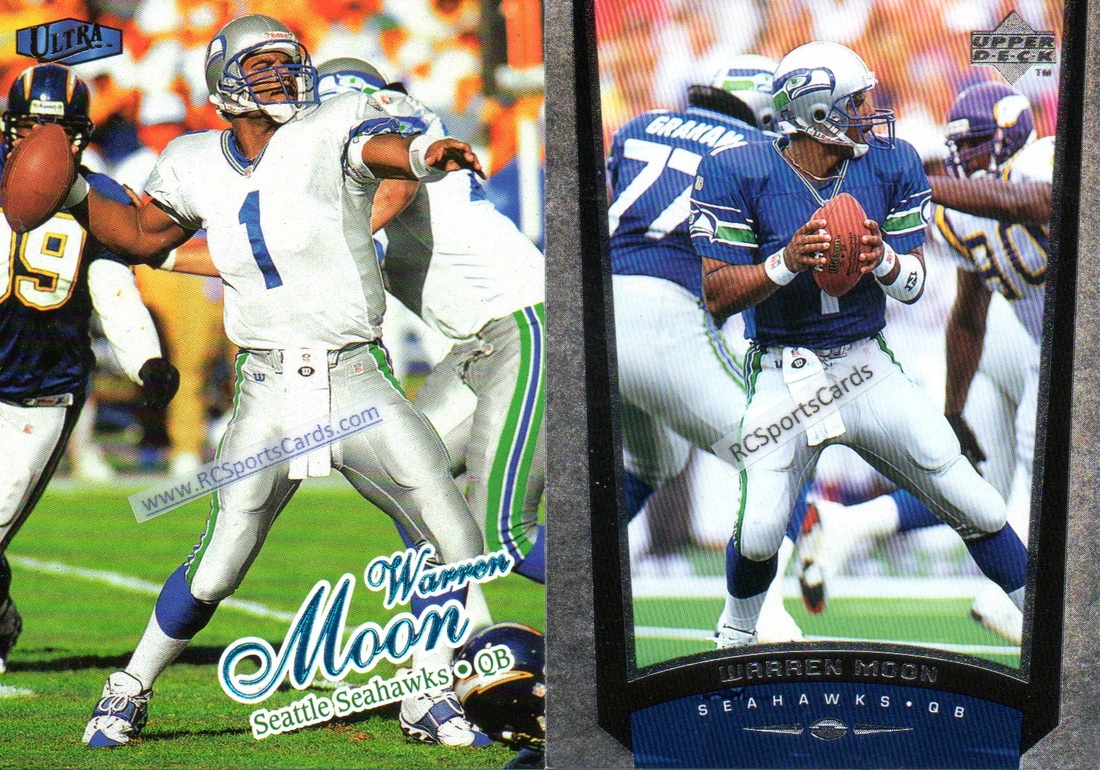 Warren Moon - Seattle Seahawks - 1997 Collectors Edge Advantage Silver Card  #156 - Dragon Sports